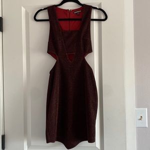 Express dress size 0, red sparkly dress great for Christmas